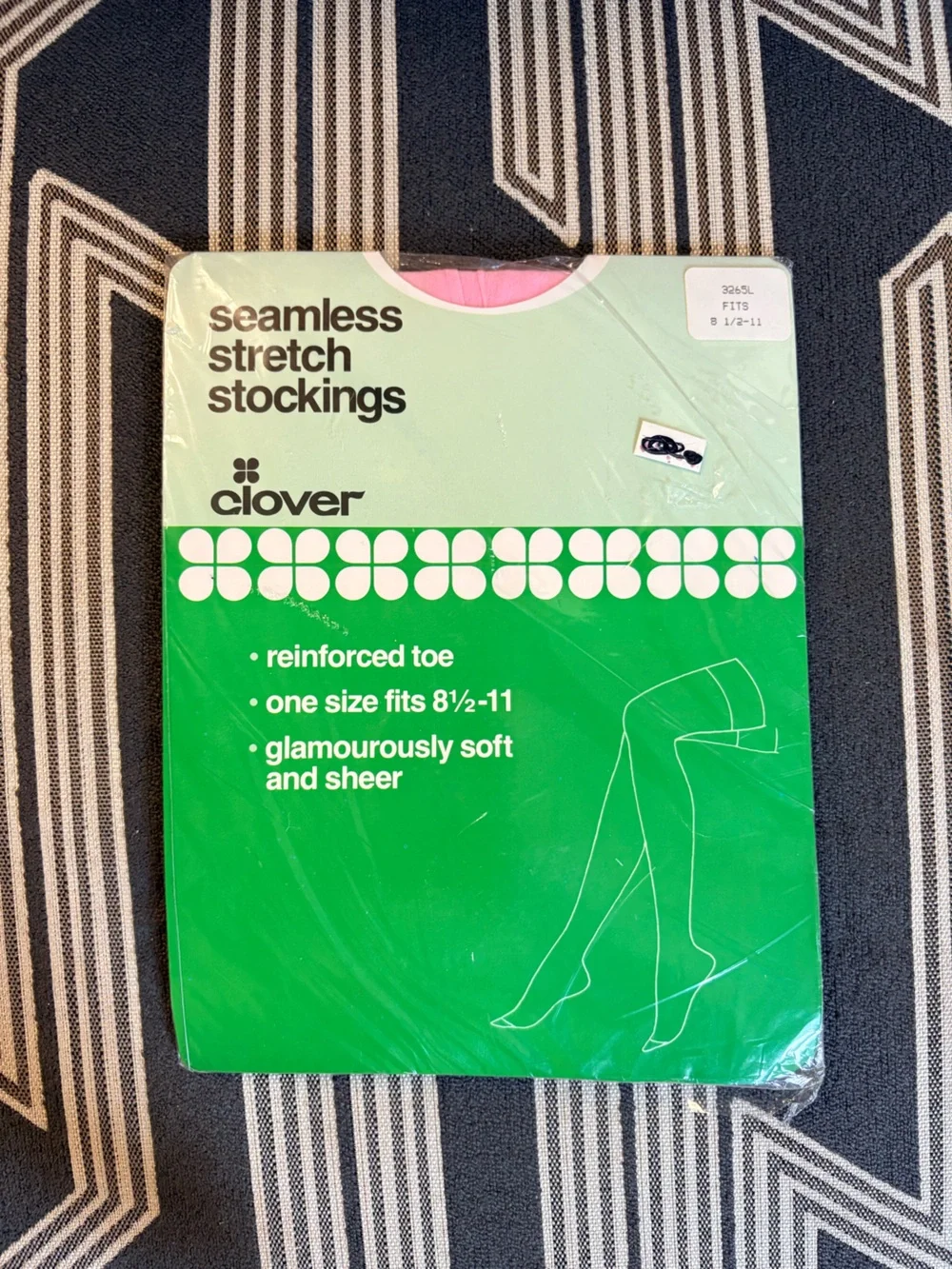 VTG Clover Pink Thigh High Nylon Stockings Size 8.5-11 M/L